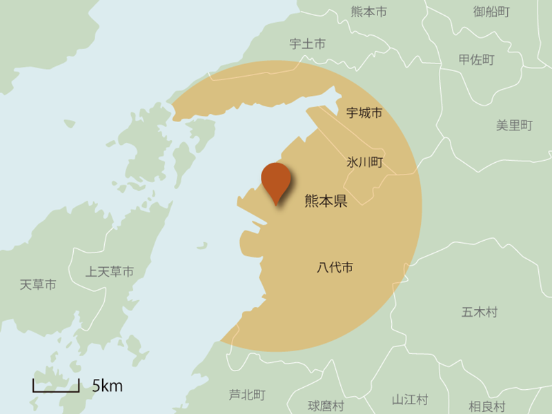 八代訪問エリアマップ