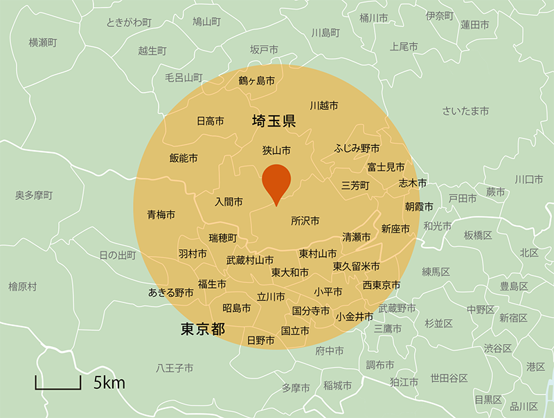 所沢デンタルクリニック 訪問診療範囲